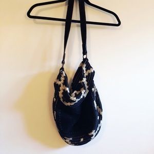 Anthropologie black suede purse
